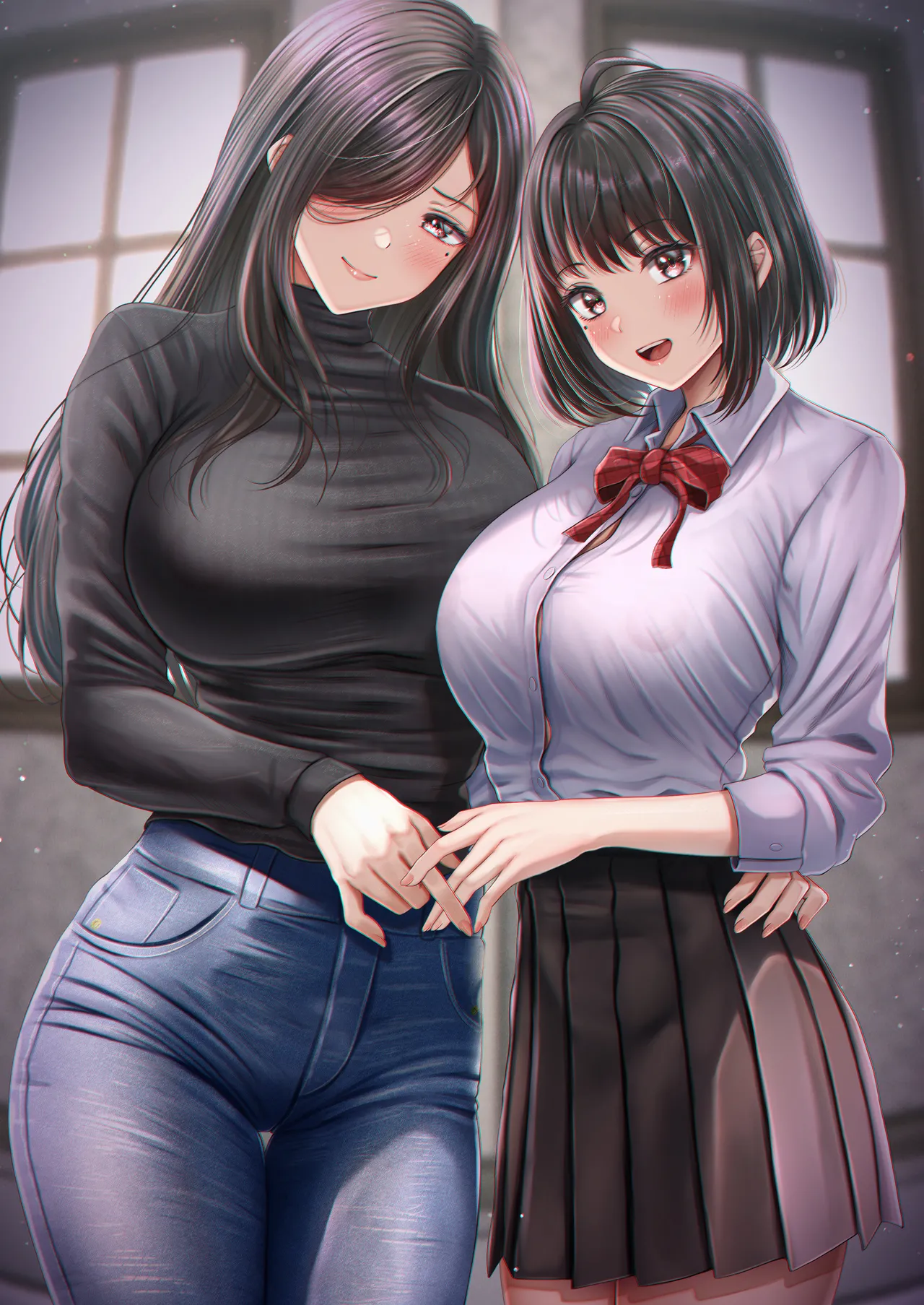 その年の離れた黒髪姉妹とお〇こする話｜和年龄相差悬殊的黑发姐妹一起性交的故事1-2 - Page 38