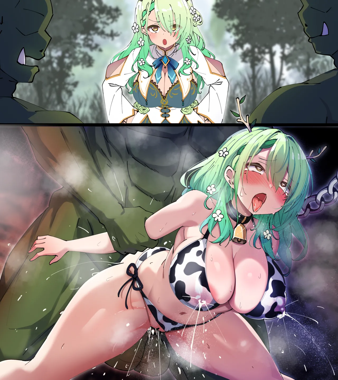 オークに連れ去られて乳牛とか肉嫁とかにされてしまった自然の番人 - Page 3