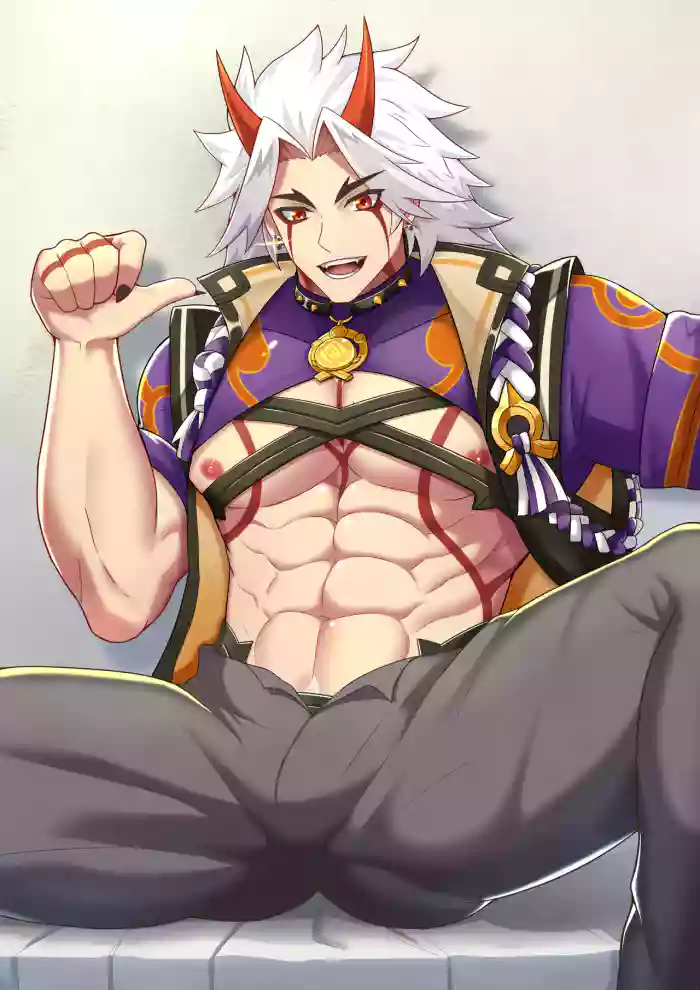 一斗挑战大赛 gallery cover featuring itto arataki from genshin impact