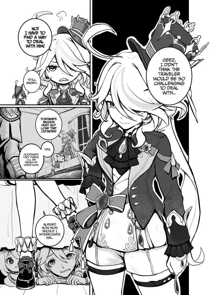 Stupid Furina gallery cover featuring aether from genshin impact