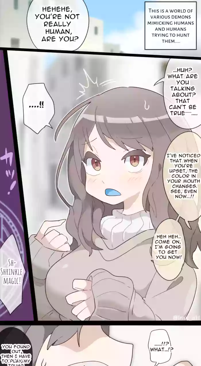A vore manga where you are shrunk by a girl with blue mucous membranes and then swallowed whole
