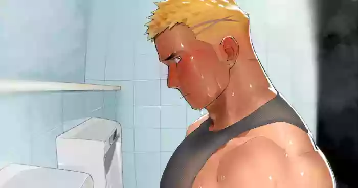 金髪ライン入り男子君と真夜中トイレハッテン