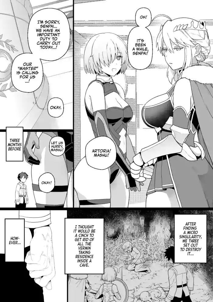 Artoria to Mash, Goblin Kan Manga | Artoria and Mashu Violated by a Goblin!